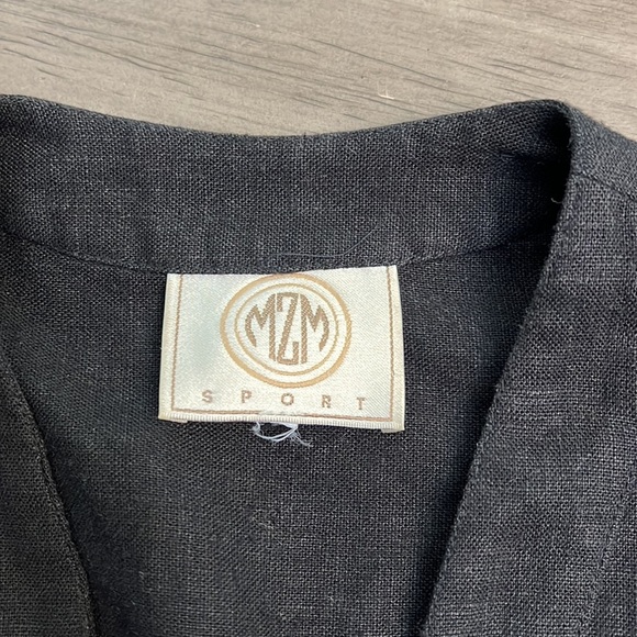 VINTAGE MZM SPORT CROPPED LINEN & KNIT JACKET TOP SIZ MEDIUM - Picture 14 of 16